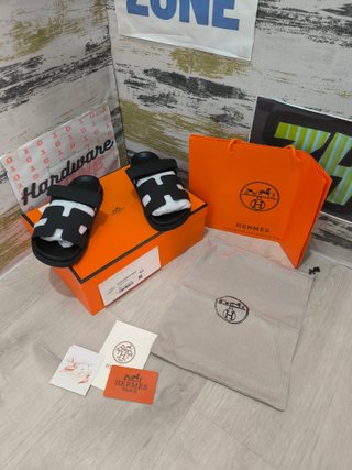Sandalias Zuecos Chypre Cuero Hermès 39 / Nuevas