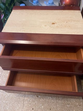 Cabecero de madera curvo + mesitas de noche