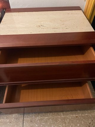 Cabecero de madera curvo + mesitas de noche