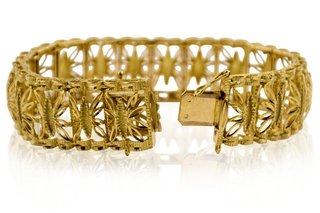 Pulsera princesa calada espigas oro 18k -ref.14830