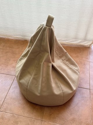 Puf de tela beige