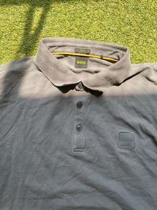 HUGO BOSS Vintage 90s Polo Manga Larga Gris | Old