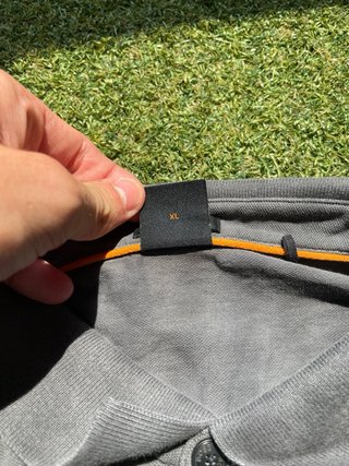 HUGO BOSS Vintage 90s Polo Manga Larga Gris | Old