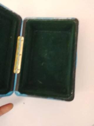 Caja joyero vintage azul plástico