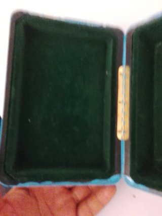 Caja joyero vintage azul plástico