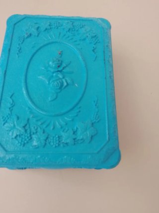 Caja joyero vintage azul plástico