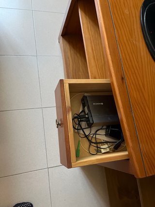 Mueble TV con estantería, madera maciza