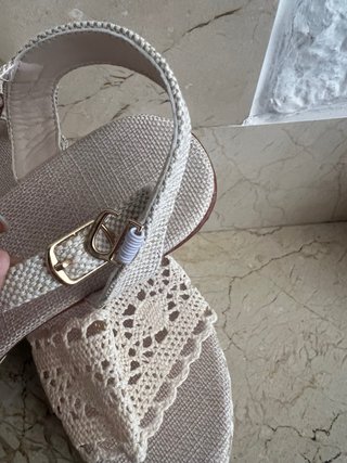 Alpargatas cuña beige talla 42