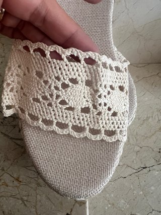 Alpargatas cuña beige talla 42