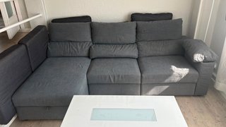 Sofá Cama Gris Tela