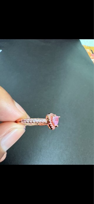 Anillo Pandora Corazón Rosa