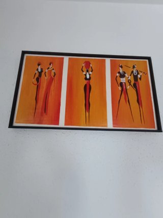 Cuadro decorativo figuras abstractas naranja