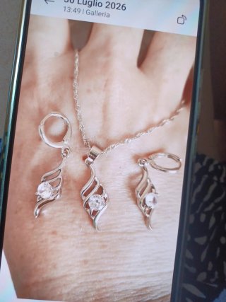 Set gioielli argento con zirconi