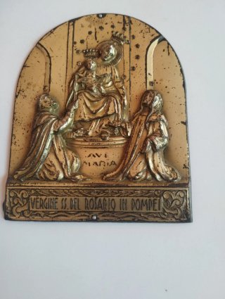 Antica placca devozionale Madonna di Pompei