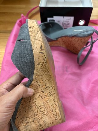 Sandalias cuña La Strada grises talla 40