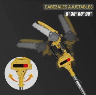 Motosierra Telescópica Recargable (2 Baterías)