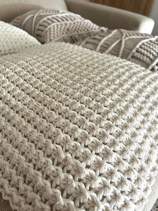 Juego 4 Cojines Crochet y Macramé