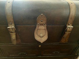 Baúl arcón madera colonial/vintage con 2 cajones