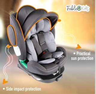Silla Coche FableKids Giratoria 360° Gris