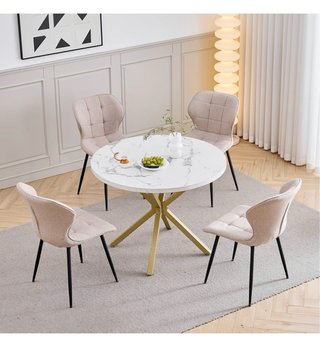 Juego de 3 sillas de comedor beige