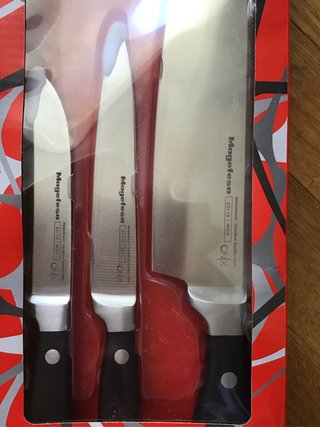 Juego 3 Cuchillos Cocina Magefesa Acero Inoxidable