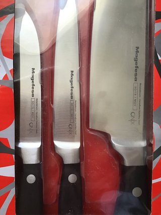 Juego 3 Cuchillos Cocina Magefesa Acero Inoxidable
