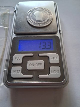 Moneda España 10 Reales 1821 Plata