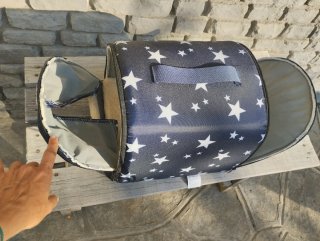 Cama para gato con estrellas