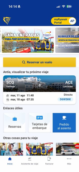 ️ 2 vuelos Santiago de Compostela – Lanzarote