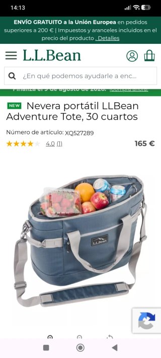 Nevera portátil LLBean Adventure azul