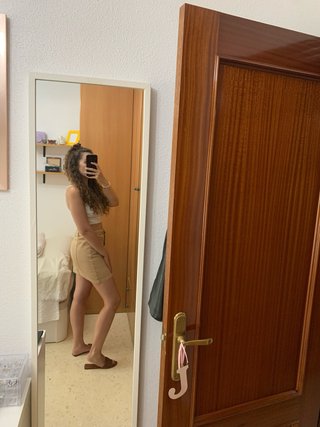 Falda vaquera beige/marrón de Stradivarius