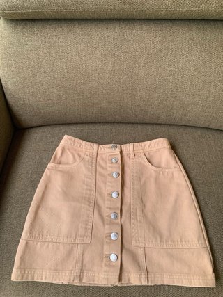 Falda vaquera beige/marrón de Stradivarius