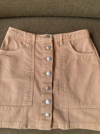 Falda vaquera beige/marrón de Stradivarius