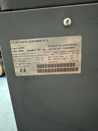 Compresor Atlas Copco GX7 FF con depósito