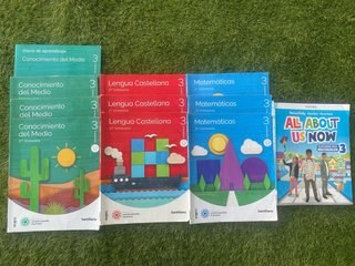 Libros 3ro Primaria. Santillana. L-M-C-Ing