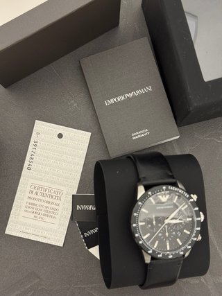 Orologio Emporio Armani Uomo Nero Argento