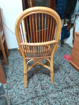 Silla de mimbre bambú ratán