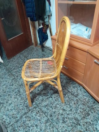 Silla de mimbre bambú ratán