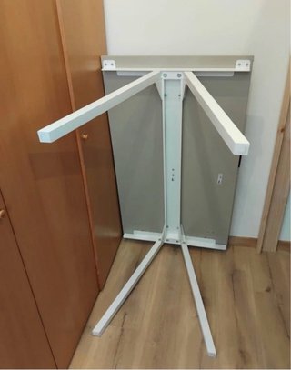 2 escritorios Trotten 120x70 gris y blanco