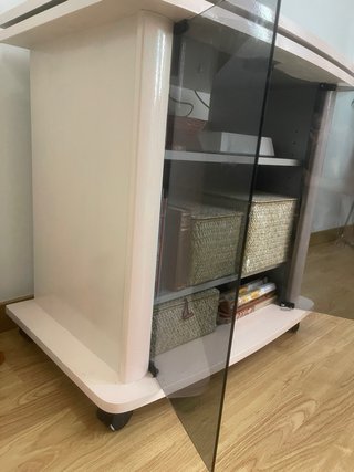Mueble TV cristal y madera