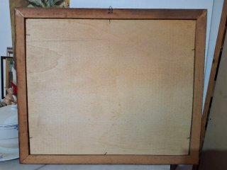 Vecchia Oleografia con Cavallo e Cani