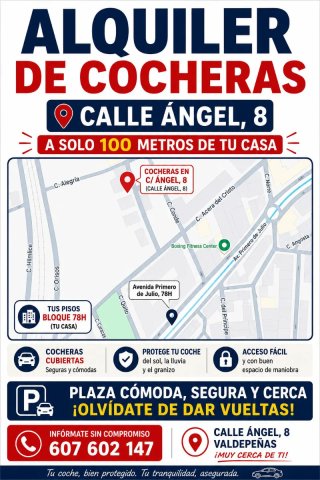 Se alquilan cocheras Valdepeñas
