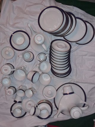 Juego de té y café de porcelana bidasoa