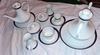 Juego de té y café de porcelana bidasoa