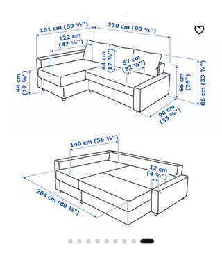 Sofá Cama Chaislongue FRIHETEN Gris claro