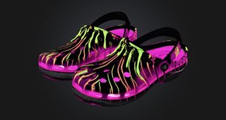 Crocs DERRAME DE NEÓN Verde y Rosa