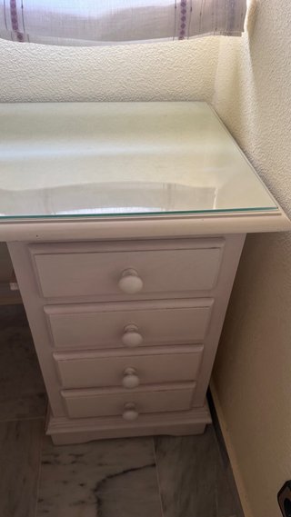 Escritorio y Silla de Madera con Cristal