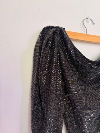 Vestido Zara fiesta lentejuelas manga XS