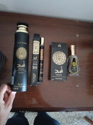 Lote Perfume Asad Lattafa Negro y Dorado