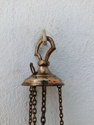 Incensario antiguo colgante de latón
